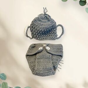 A little peanut for the elephant💜🩵 newborn photo outfit